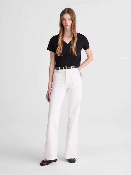 Madewell Denim - Madewell Emmy Wide Leg Jeans White size 30 NWT Super Stretch Denim